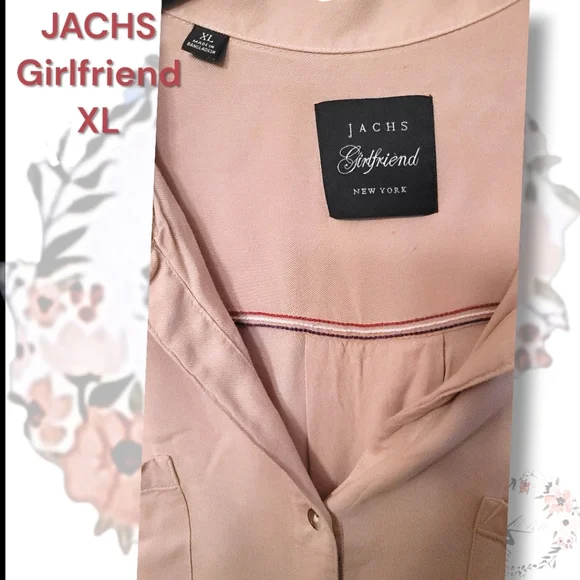 JACHS Girlfriend Dusty Rose Button Up Cap Sleeve Top XL - Picture 8 of 8